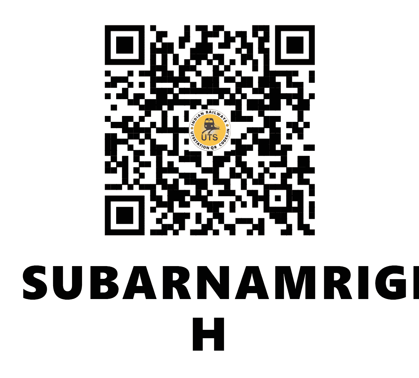 UTS QR Code for SUBARNAMRIGI H - SBNM - ER (WEST BENGAL)